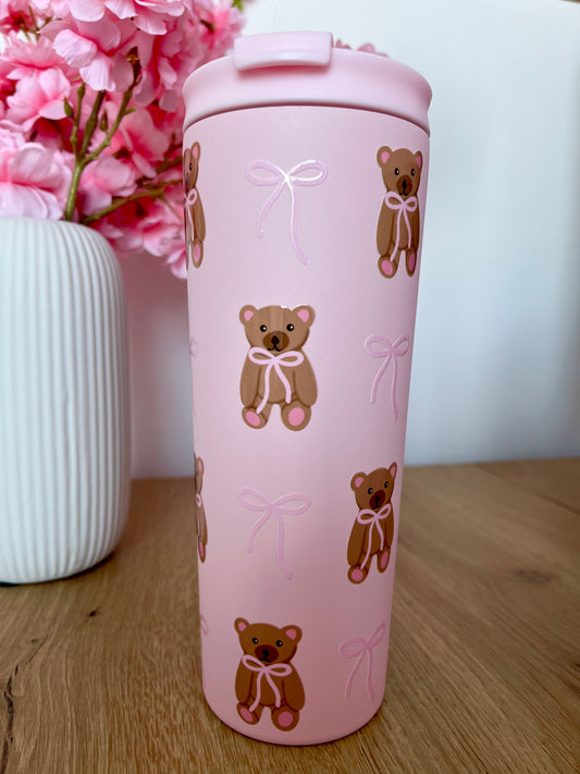 24 oz Insulated Bottle | Pink | Bears and Curls