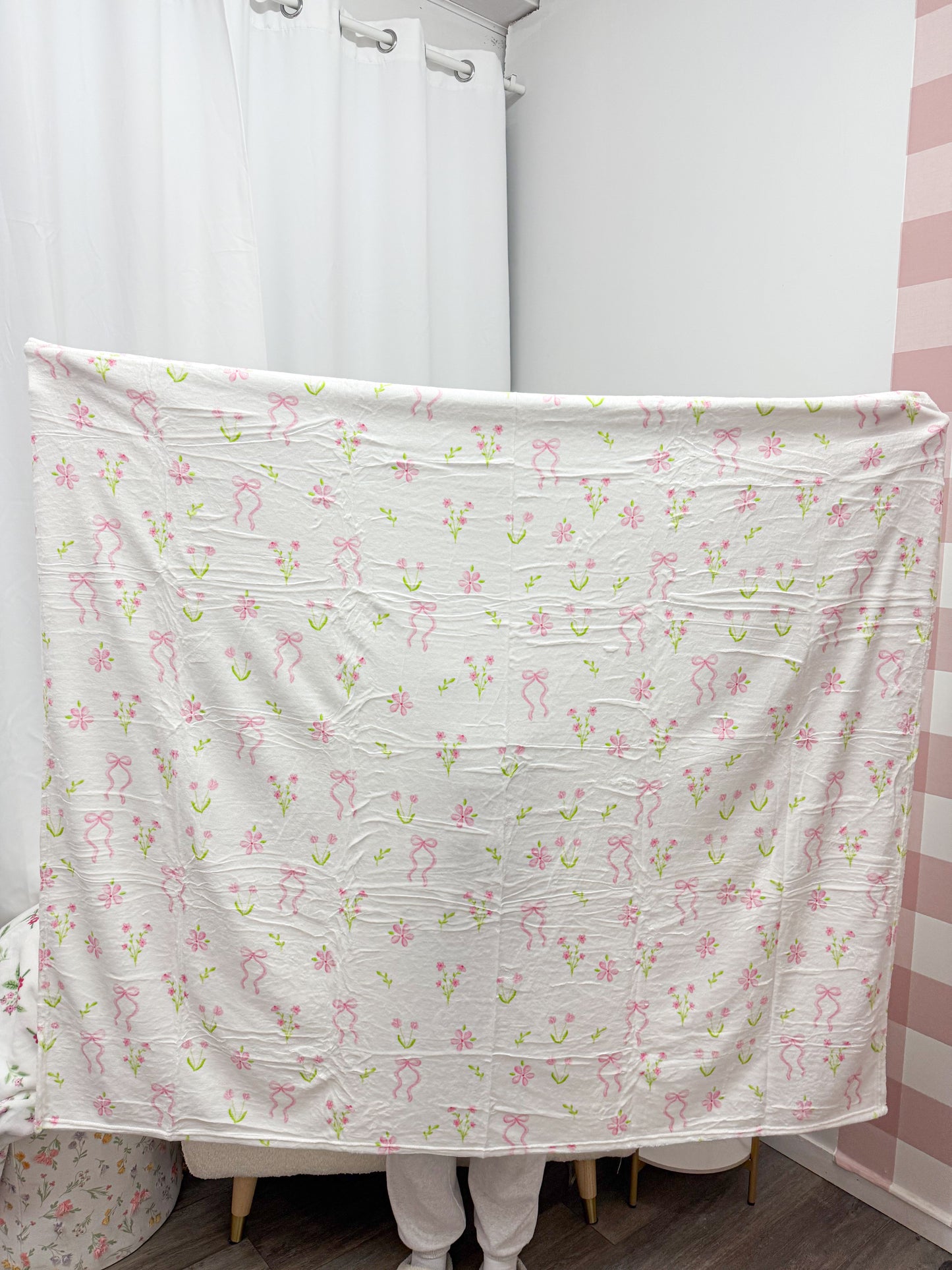 Couverture en flanelle | Boucles roses