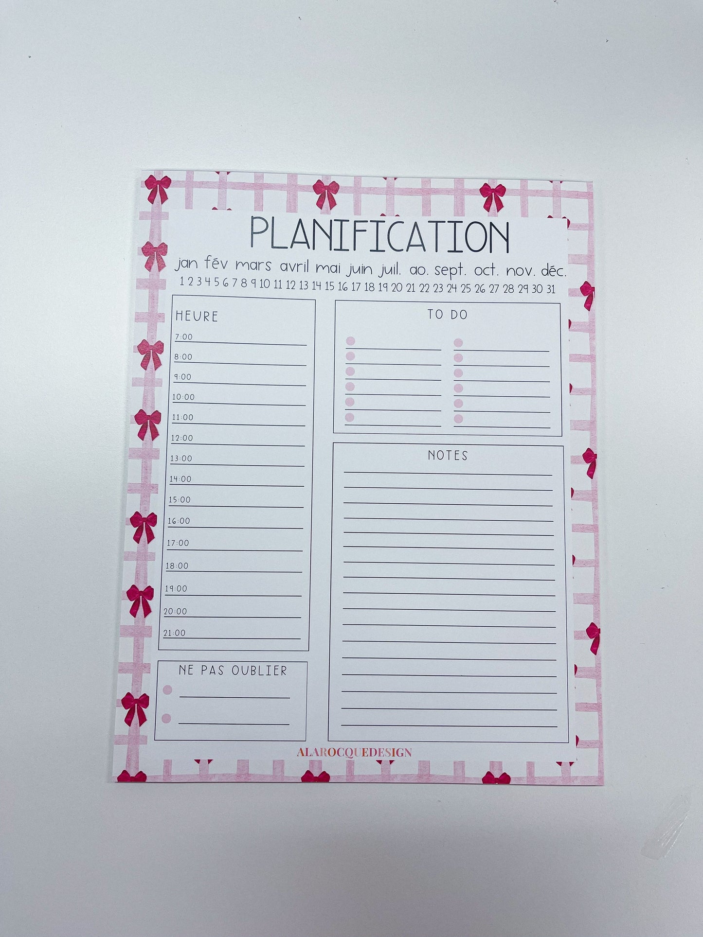 Planificateur journalier | Boucles rouges