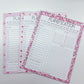 Daily Planner | Pink Lines and Flowers