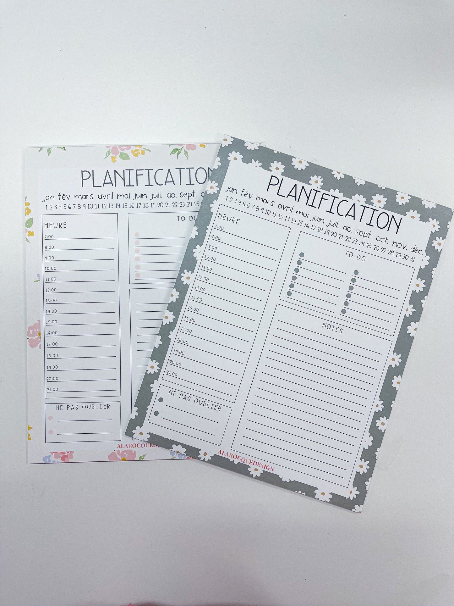 Planificateur journalier | Sauge et marguerites