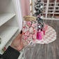 16 oz Glass | Christmas | Pink Christmas