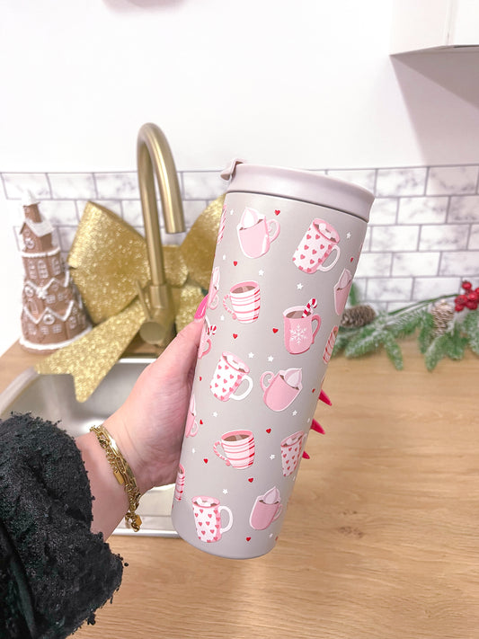 Bouteille isotherme 24 oz | Beige | Cafés et chocolats chauds