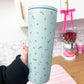 24 oz Insulated Bottle White | Buckles | Lid &amp; Straw Included