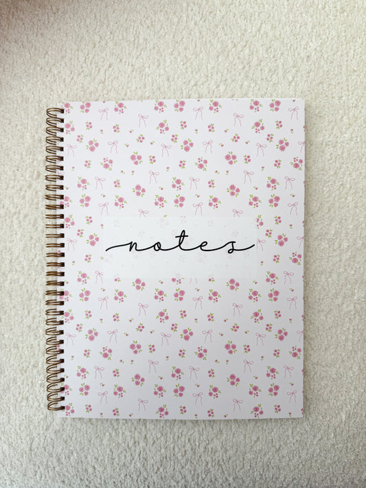 Notebook | Mini pink flowers and leaves