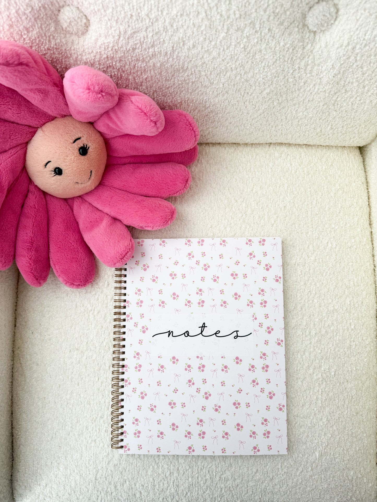 Notebook | Mini pink flowers and leaves