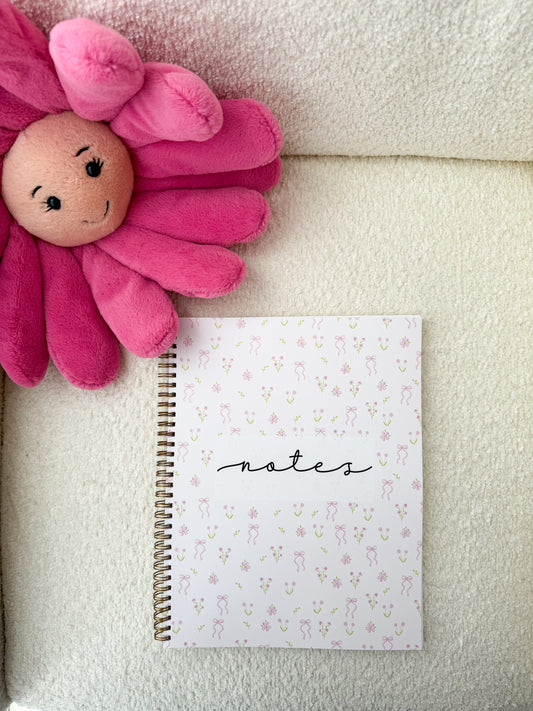 Notebook | Mini pink flowers and leaves