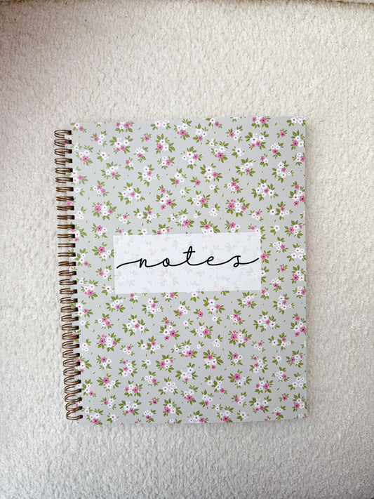 Notebook | Mini pink flowers and leaves