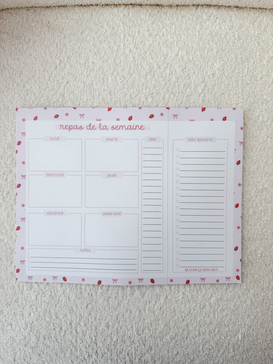 Meals of the week | Strawberries, croissants or lemons | 25 pages