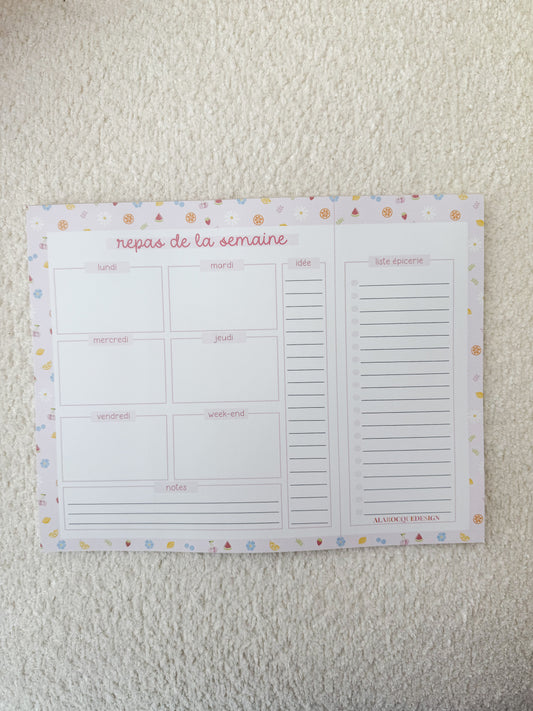 Meals of the week | Strawberries, croissants or lemons | 25 pages