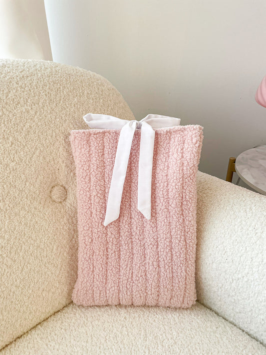 Pochette à livre ou liseuse | Sherpa rose nude