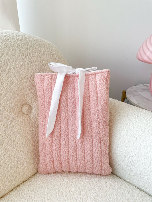Pochette à livre ou liseuse | Sherpa rose nude foncé