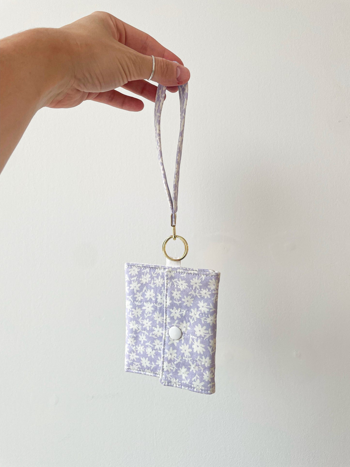 Porte-clé & Porte-monnaie | Mauve | Petites fleurs blanches
