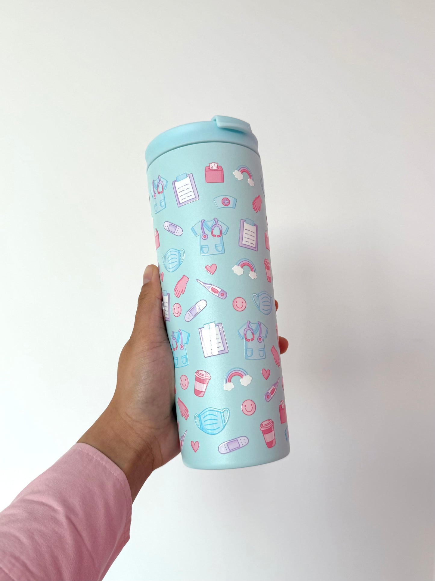 24 oz Insulated Bottle | Beige | Bears and Curls