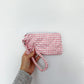 Porte-monnaie | Quadrillé rose et blanc