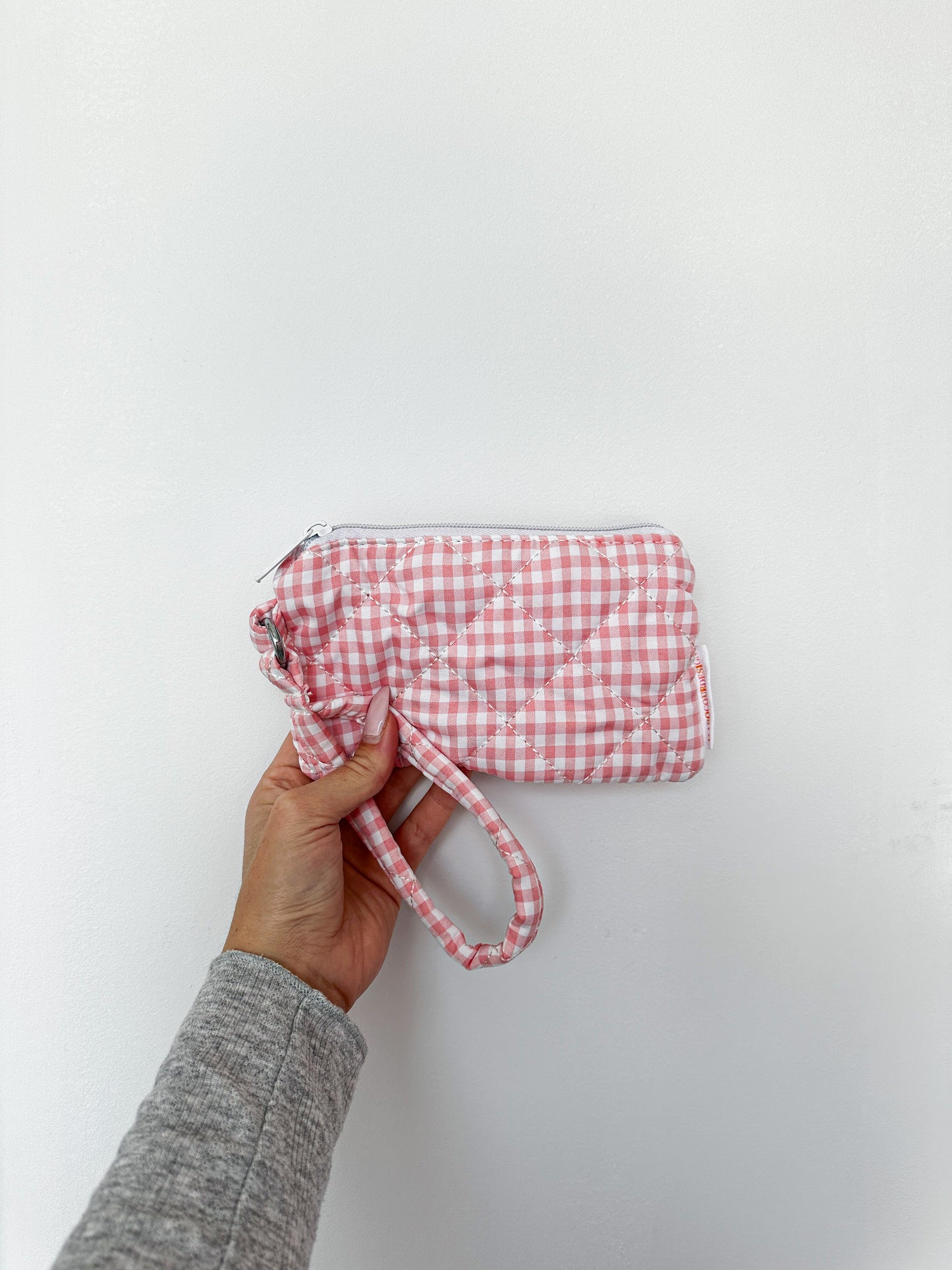 Porte-monnaie | Quadrillé rose et blanc