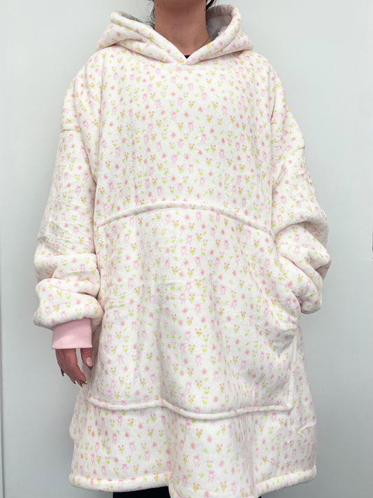 Hoodie pyjama | Bouquets de fleurs et boucles