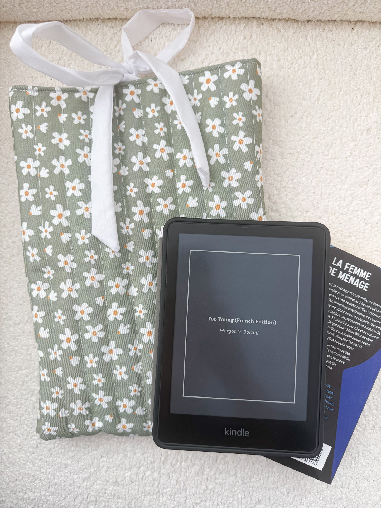 Pochette à livre ou liseuse | Sauge marguerite