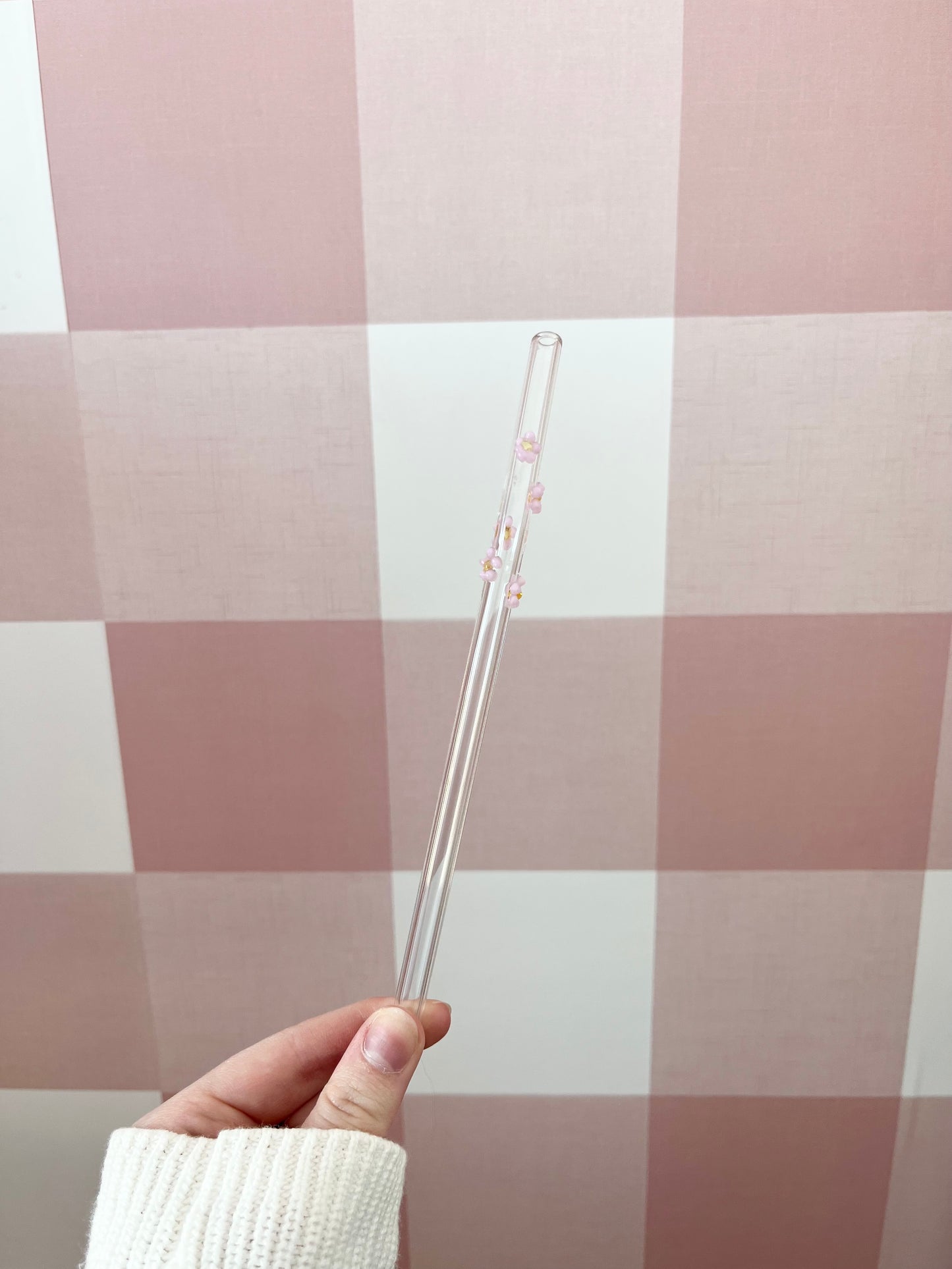 Glass straw | Small flowers