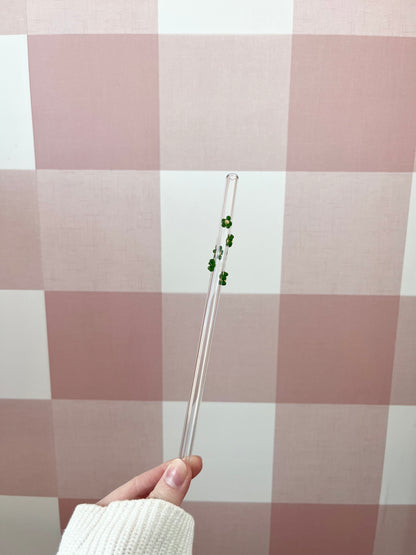 Glass straw | Small flowers