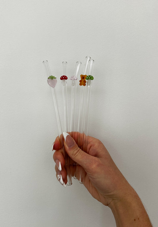 Paille en verre | Plusieurs motifs