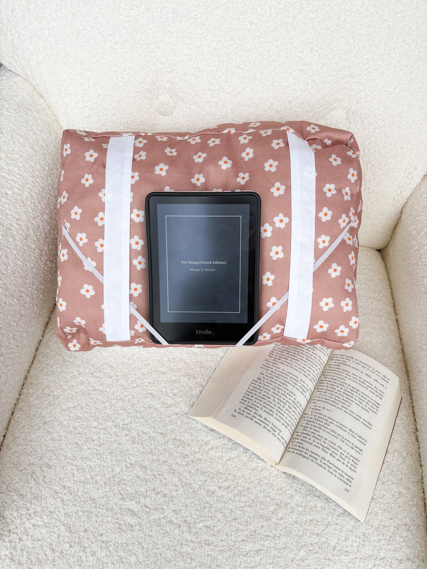 Coussin de lecture | Daisies blanches