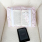 Coussin de lecture | Quadrillé rose et blanc