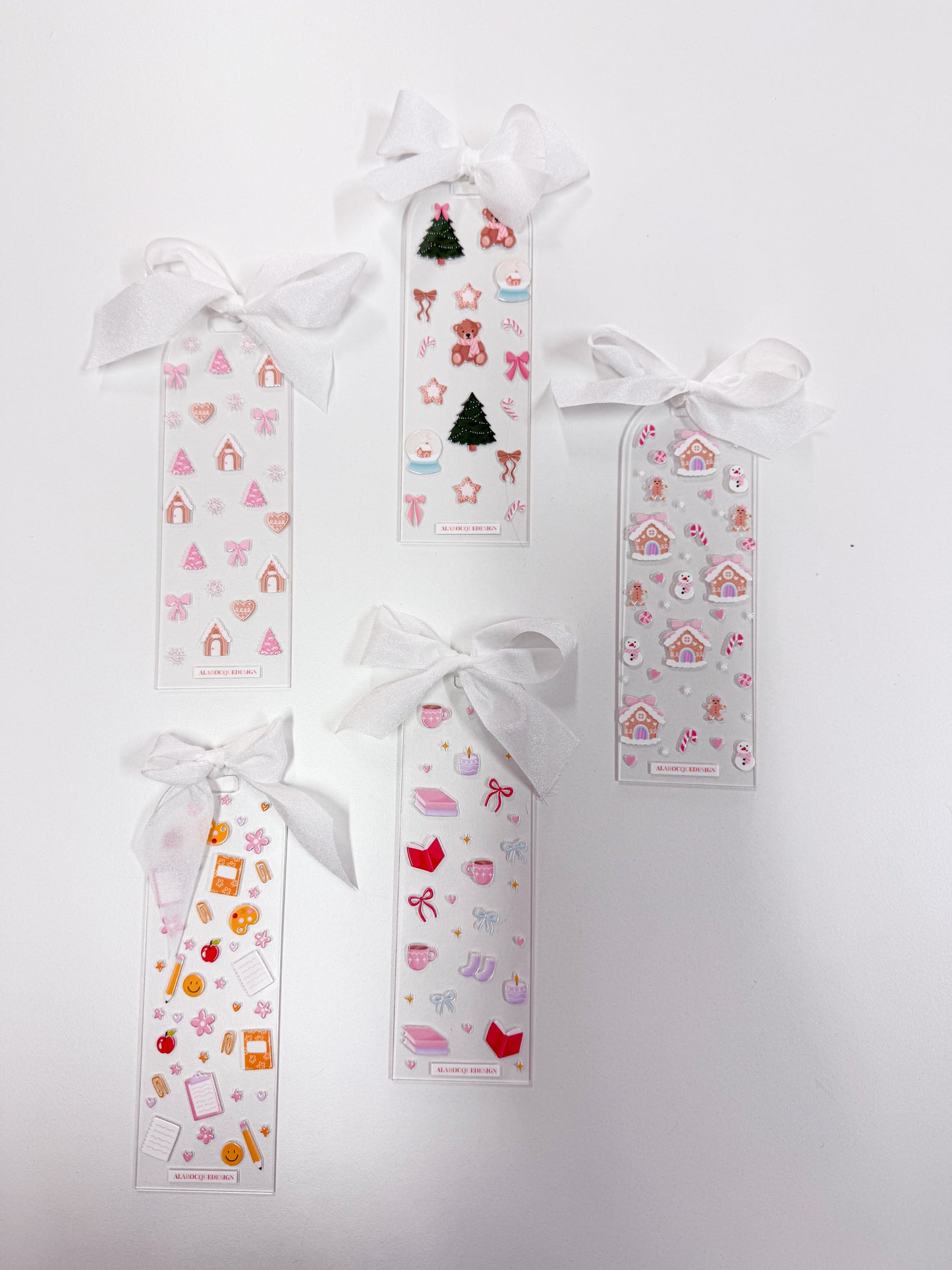 Signet en acrylique avec boucle | Bonhommes de neige