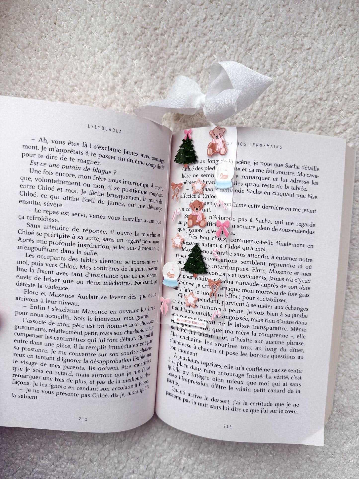 Signet en acrylique avec boucle | Oursons, sapins et boucles