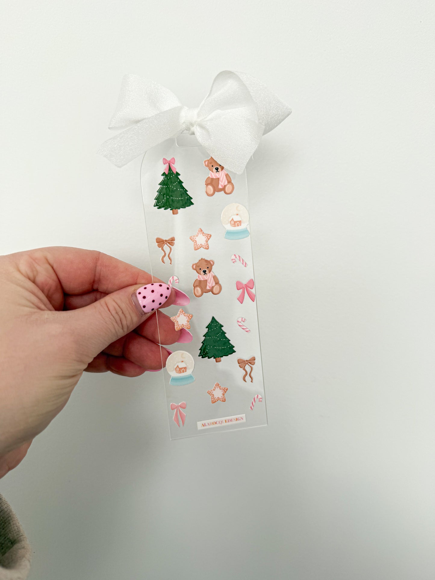 Signet en acrylique avec boucle | Oursons, sapins et boucles