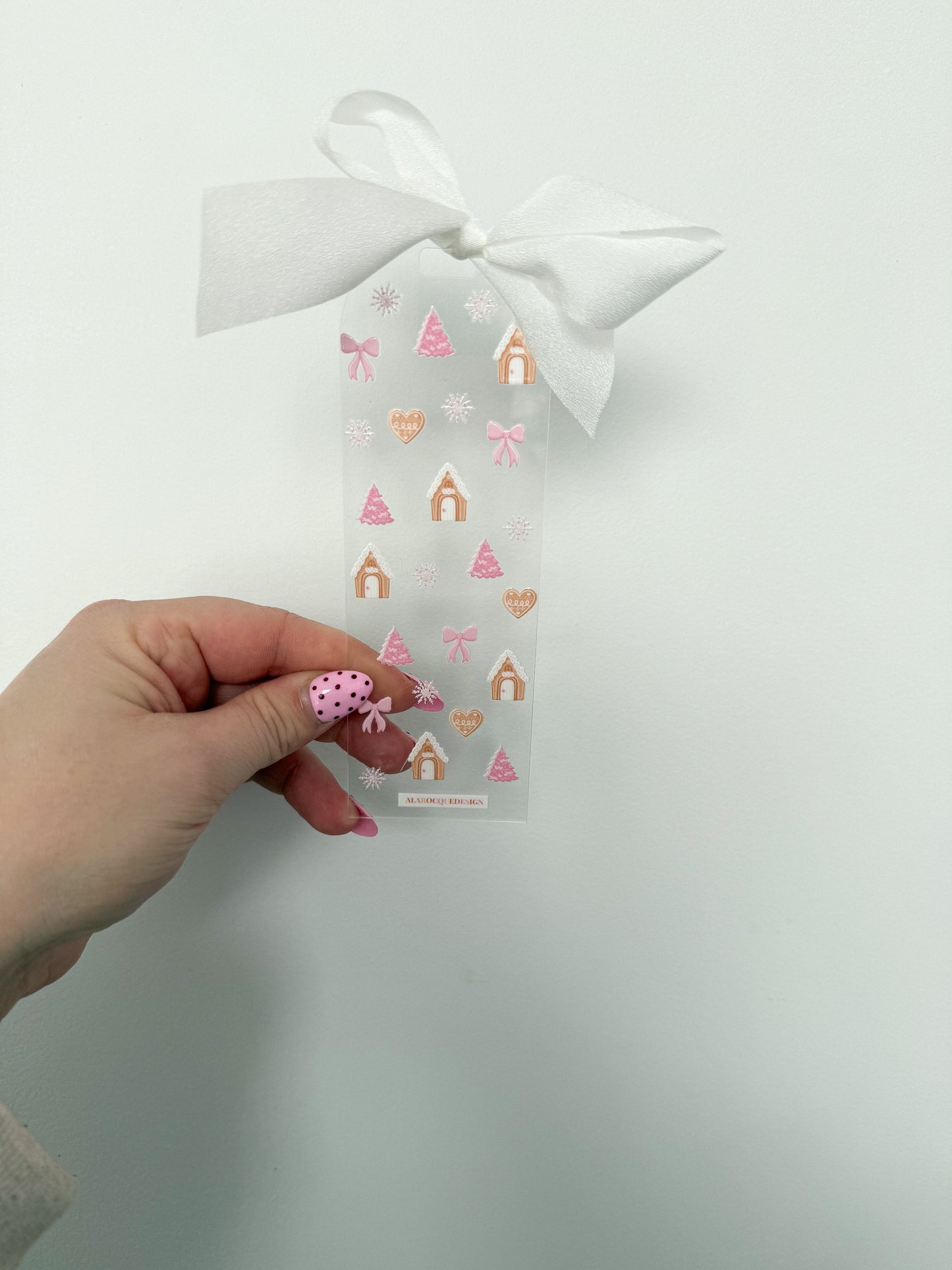 Signet en acrylique avec boucle | Biscuits de Noël roses