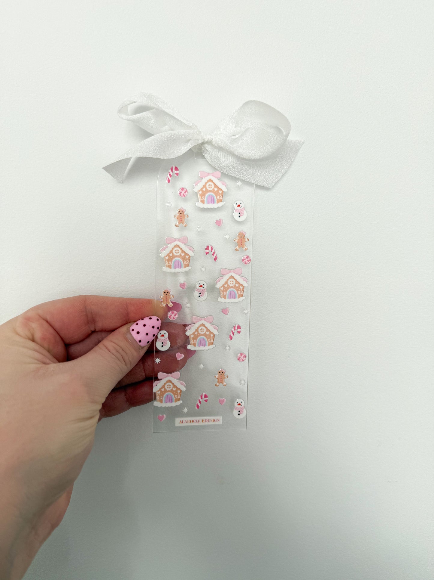 Signet en acrylique avec boucle | Bonhommes de neige