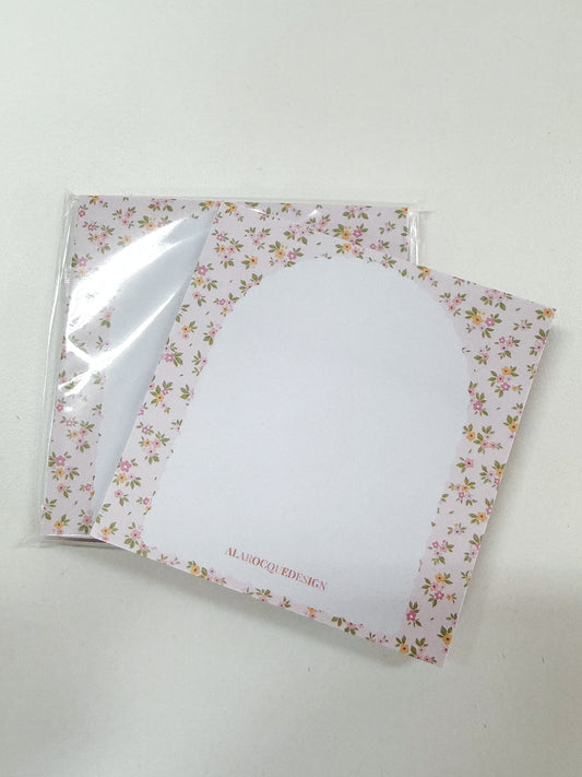 Bloc-notes autocollantes | Minis fleurs jaunes et roses