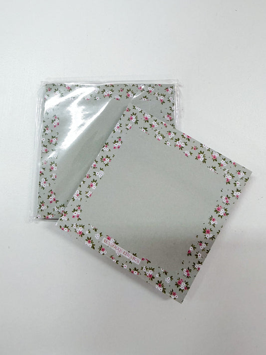 Bloc-notes autocollantes | Sauge fleurs roses et blanches