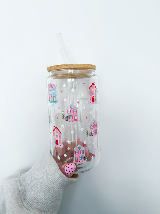 16 oz Glass | Christmas | Christmas Village