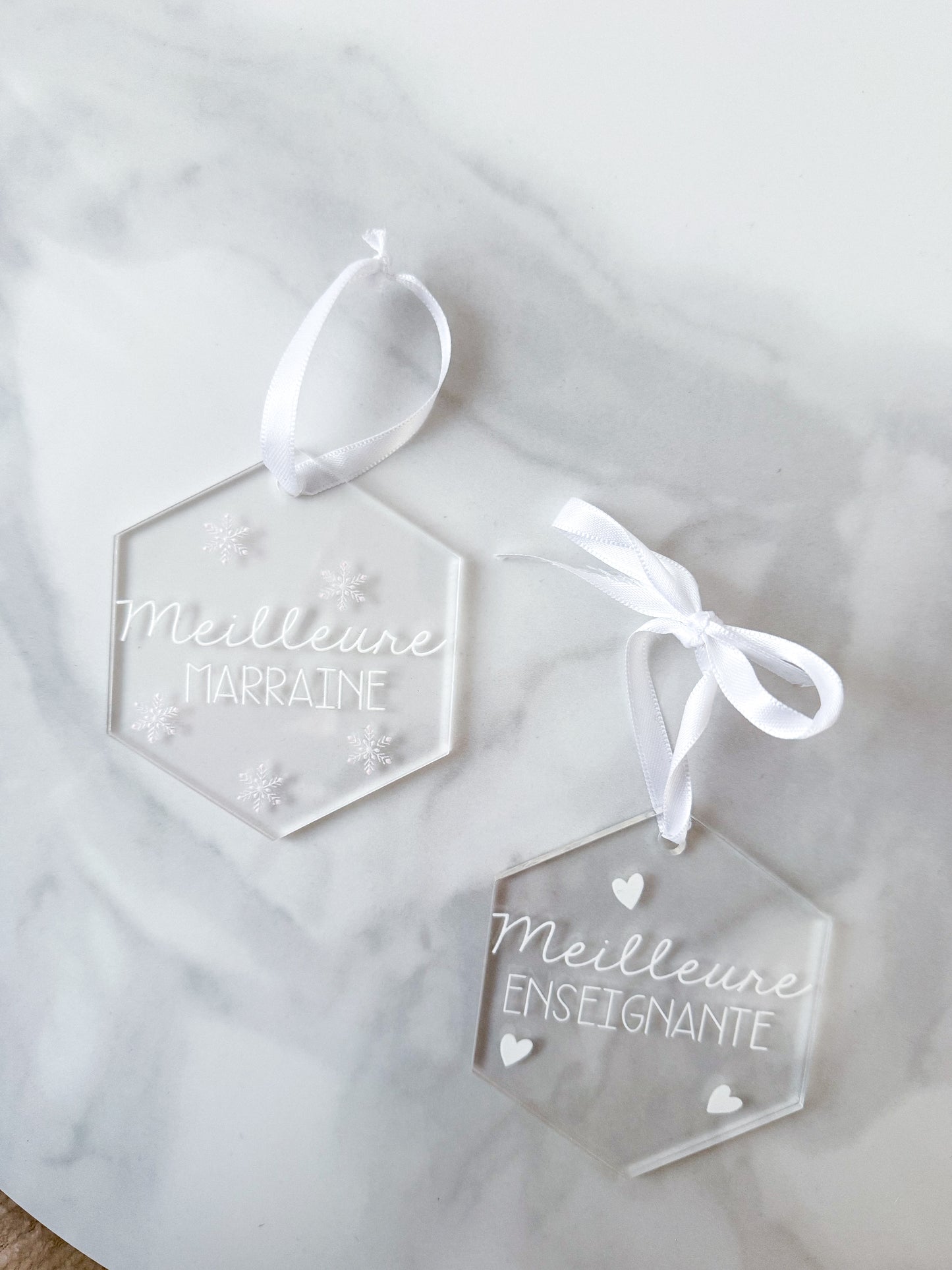 Christmas Ornament with Heart | Best Godmother, Mom, Educator, Teacher | Christmas Collection