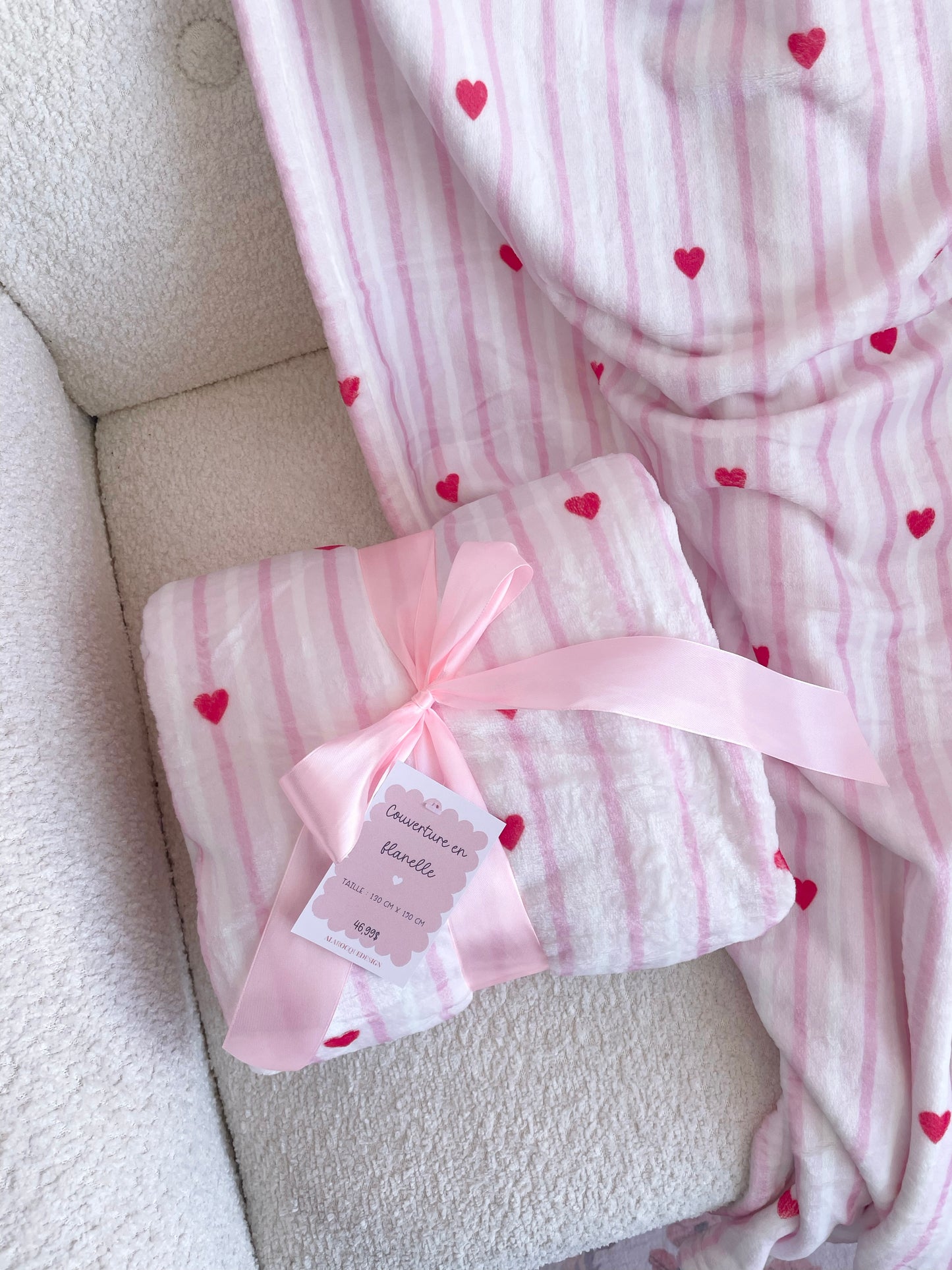 Flannel blanket | Brown bows and flowers