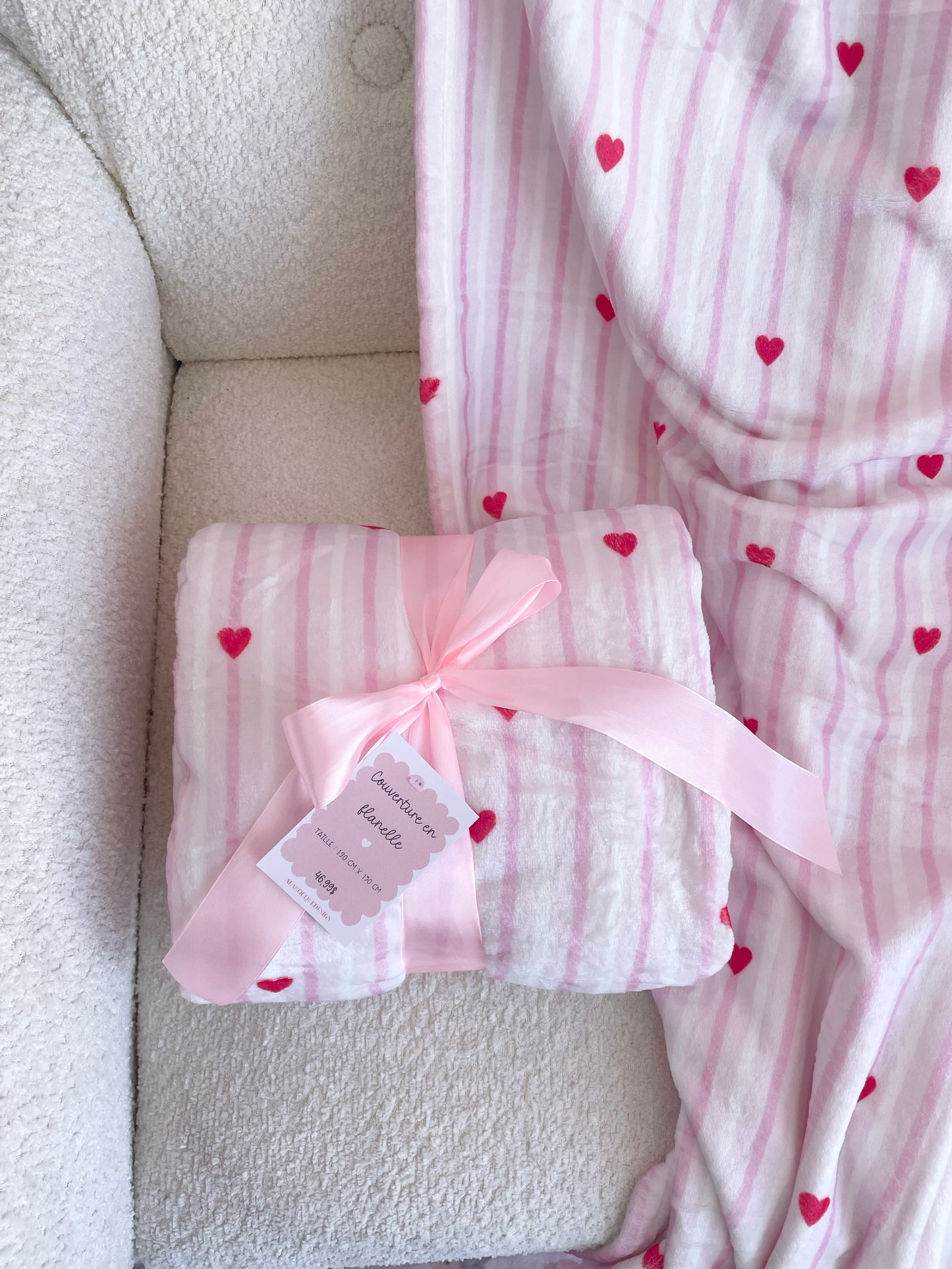 Flannel blanket | Brown bows and flowers