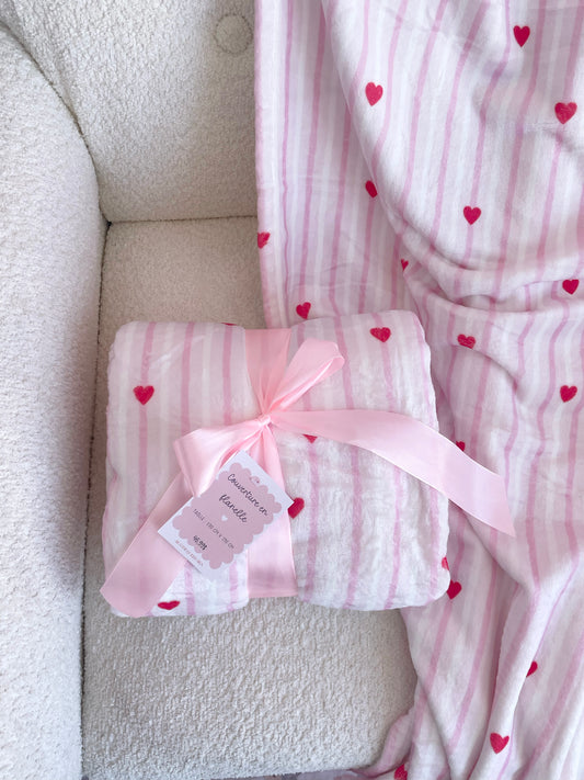 Flannel blanket | Brown bows and flowers