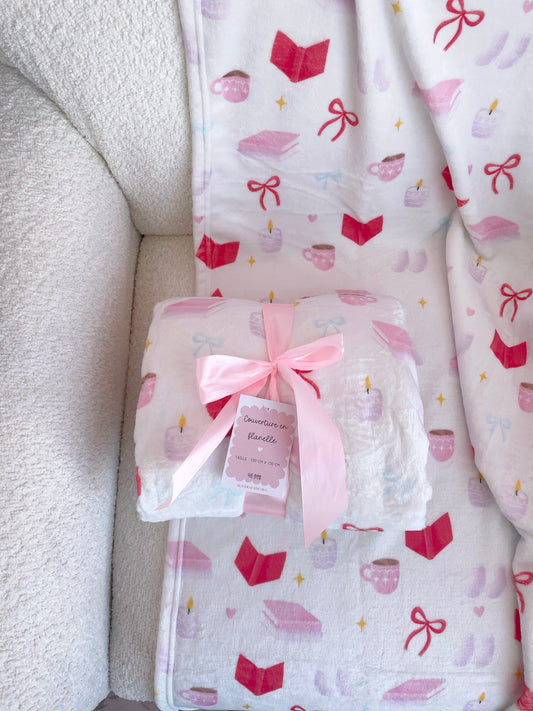 Flannel blanket | Brown bows and flowers