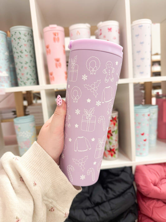 Bouteille isotherme 24 oz | Mauve | Noel minimaliste