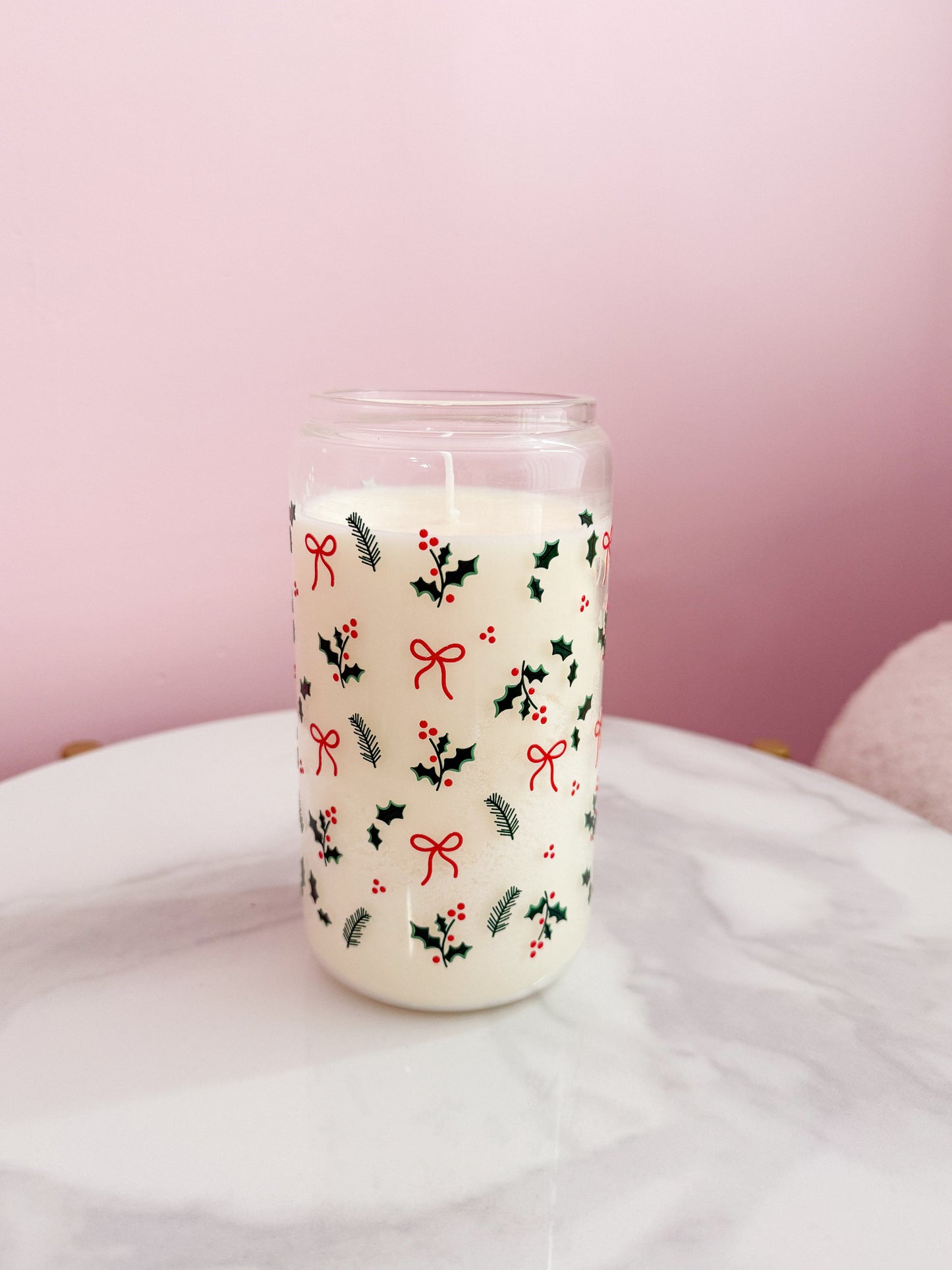 Chandelle | Verre 16 oz | Sapins et vanille