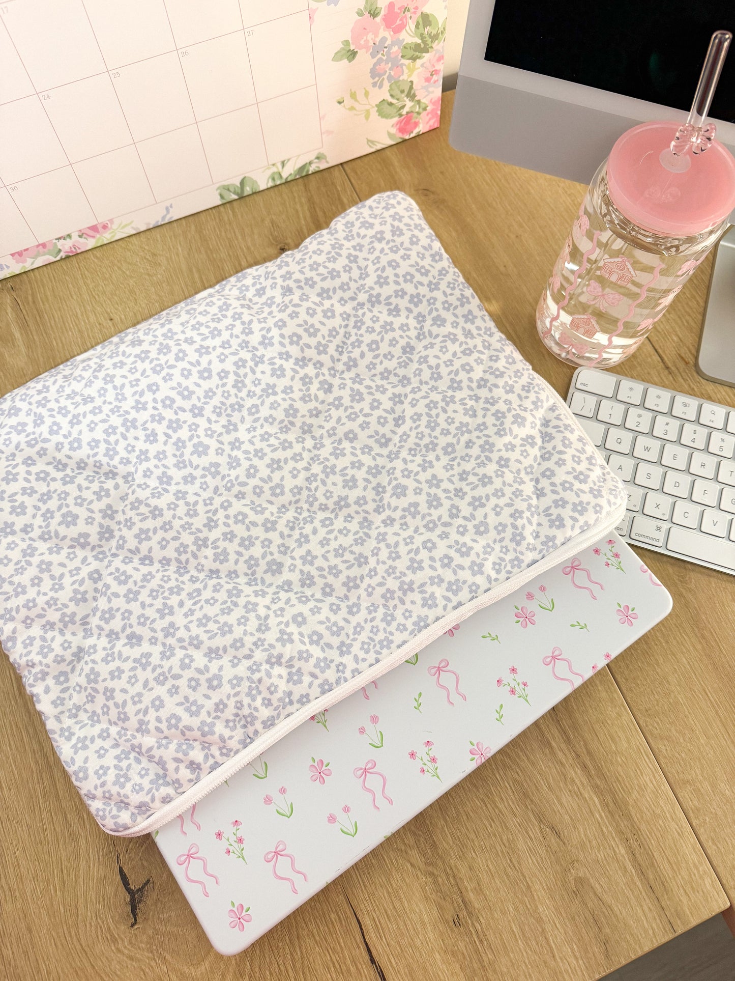 Étui à ordinateur | 13 à 15'' | Fleurs bleues