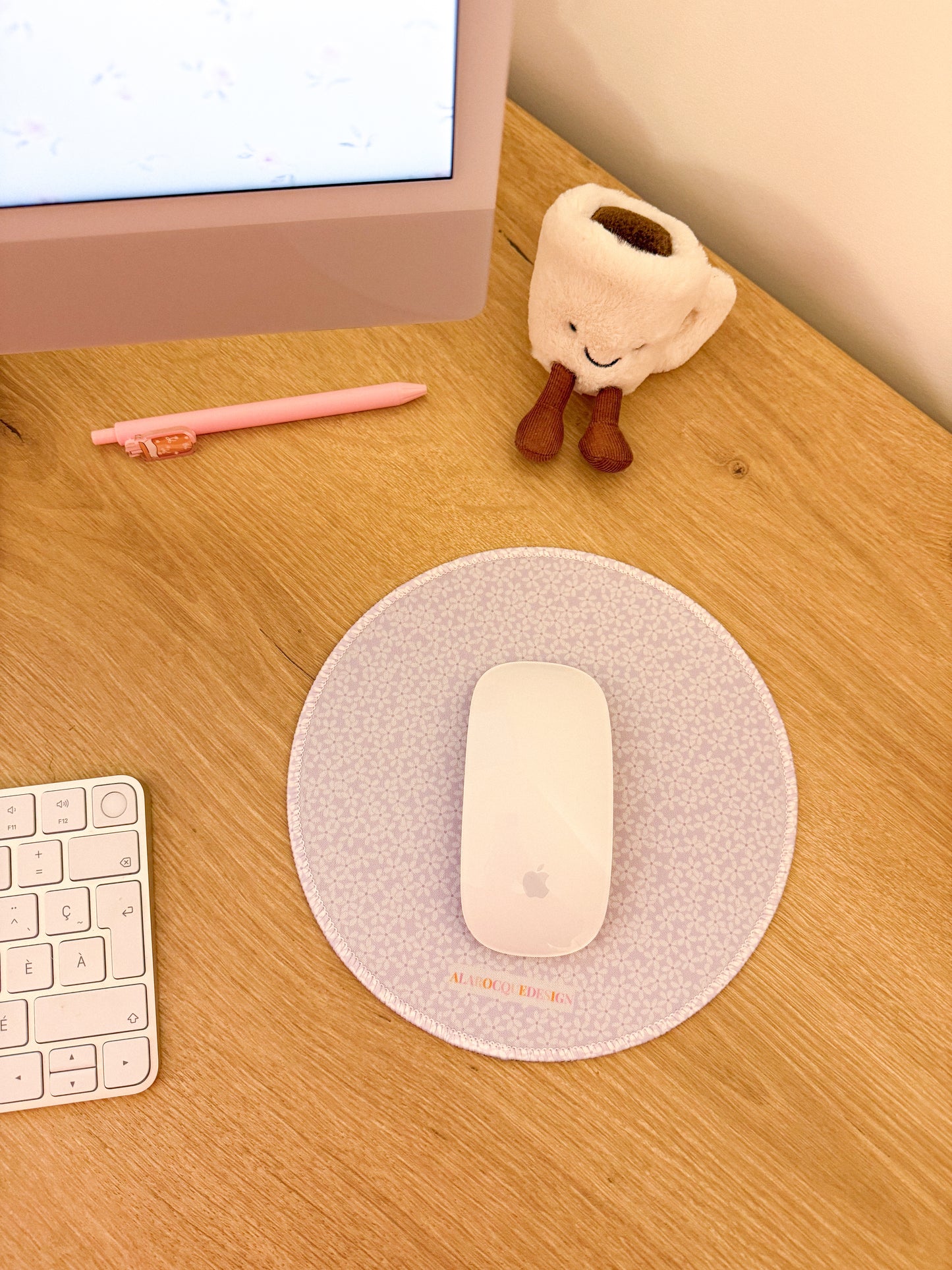 Tapis de souris | Lilac & petite fleurs blanches