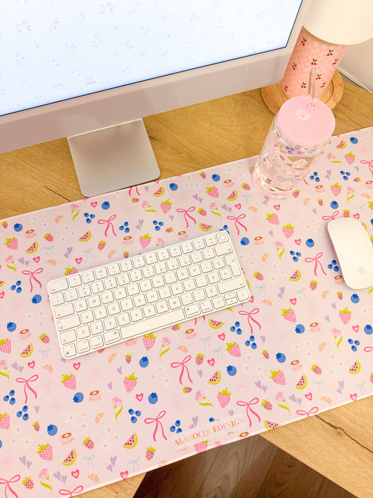 Tapis de bureau | Fruits et coquette pale