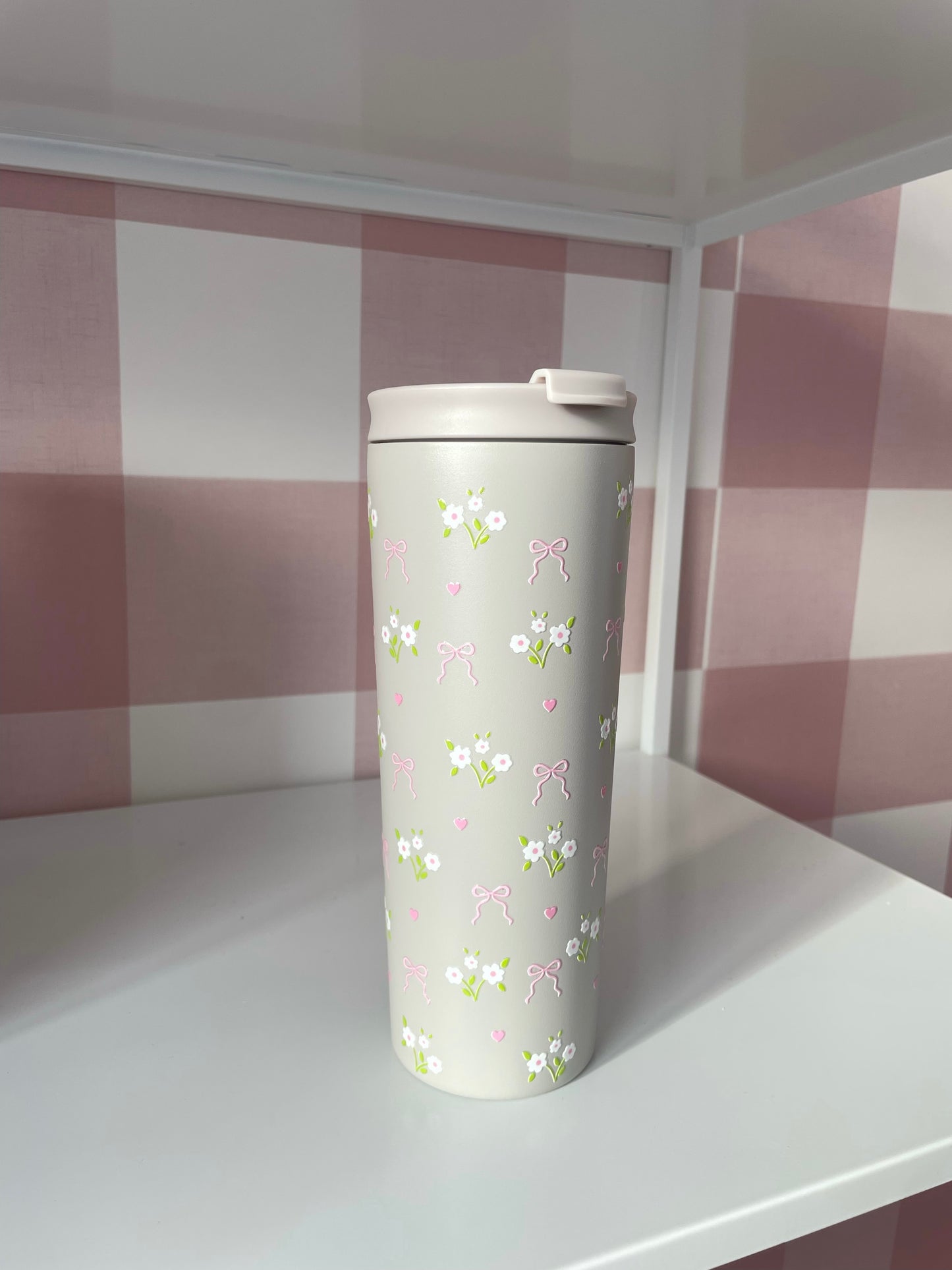 24 oz Insulated Bottle | Beige | Bears and Curls