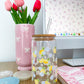 Verre 16 oz | Citrons et fleurs bleues