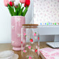 Verre 16 oz | Printemps | Fraises roses et rouges