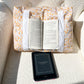 Coussin de lecture | Fleurs oranges et roses