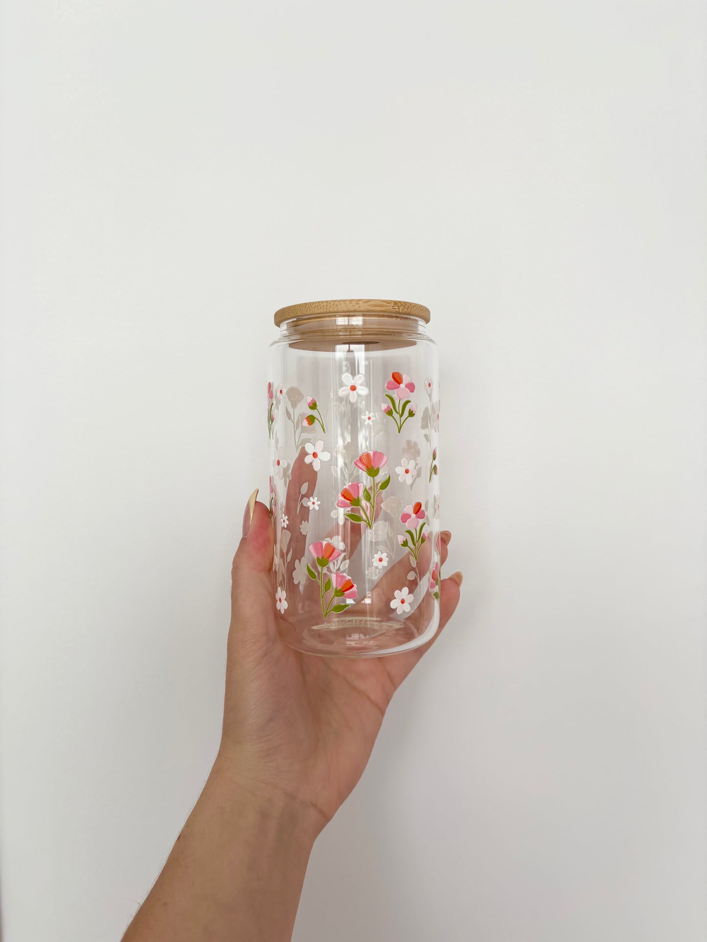 16 oz Glass | Summer | Pink Bouquets